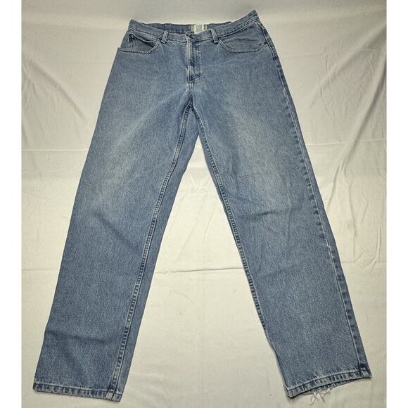 LL Bean Men's Blue Denim Relaxed Fit Straight Leg Jeans - Size 36x32.5 - Picture 1 of 6